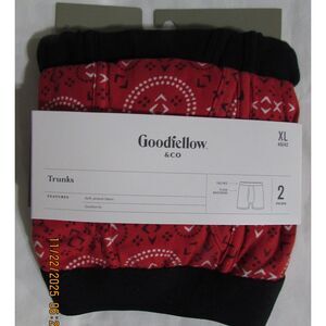 Goodfellow  2 pack boxer truck size xl red bandana, black underwear new package